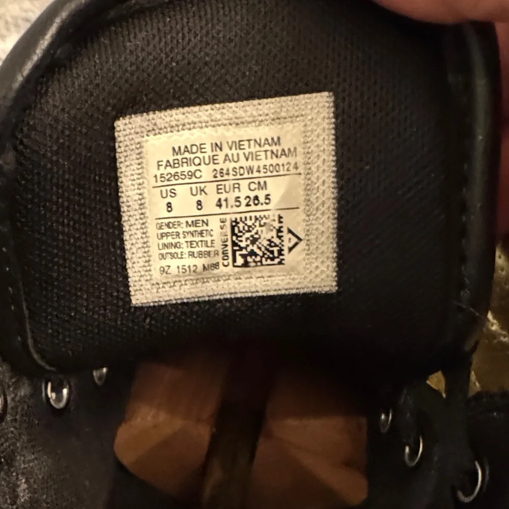Converse Gold Metallic High Top Sneakers with Black Trim - Picture 6 of 7
